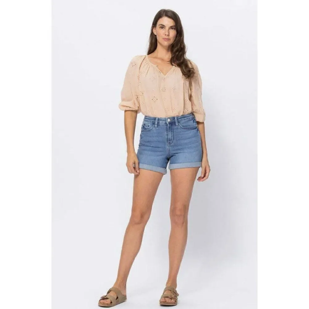 Judy Blue The Classic Denim Cuffed Shorts S-3X 150096